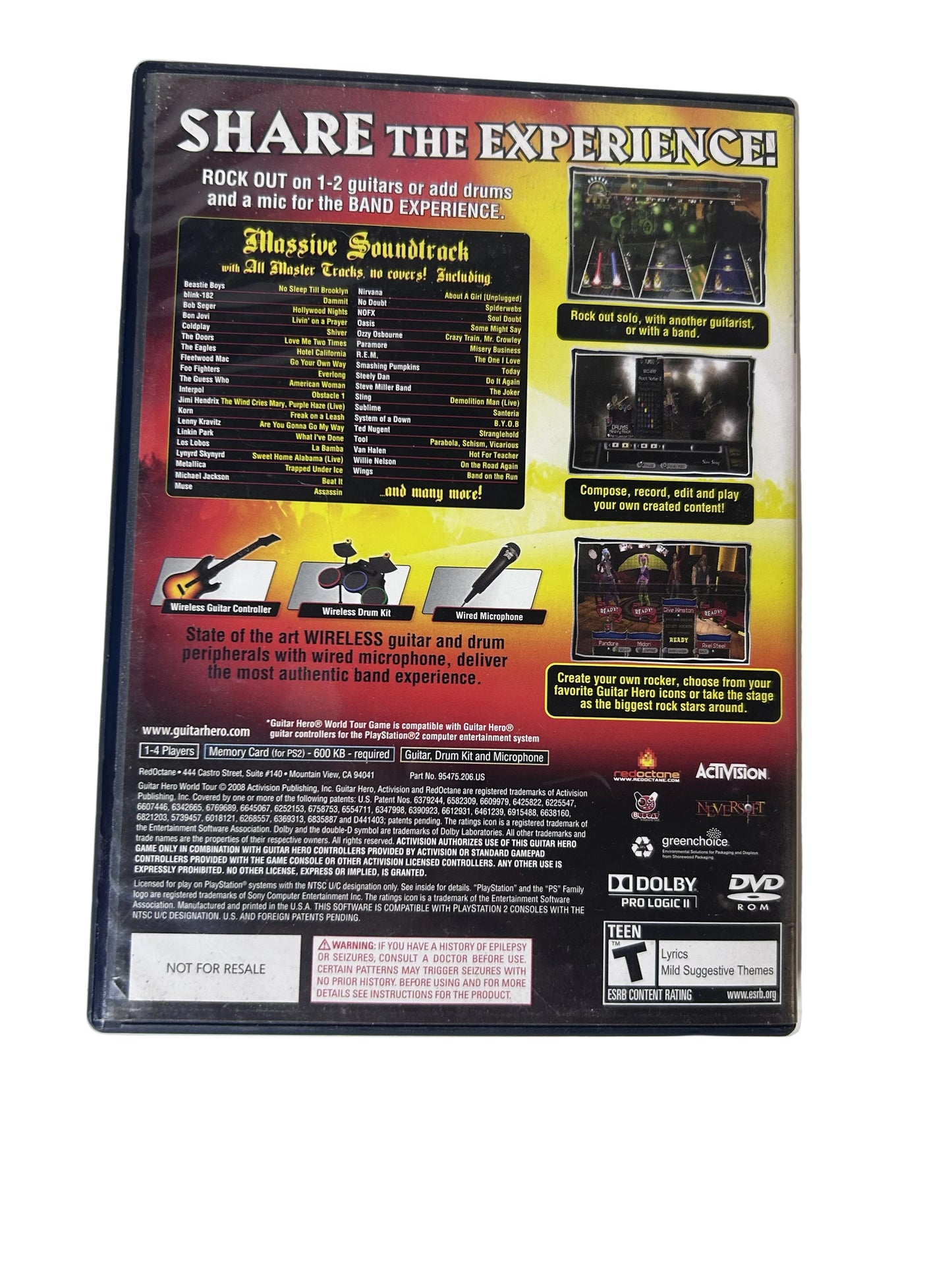 Guitar Hero: World Tour CIB — PS2 | Neversoft / Activision (2008) | Disc, Case & Manual