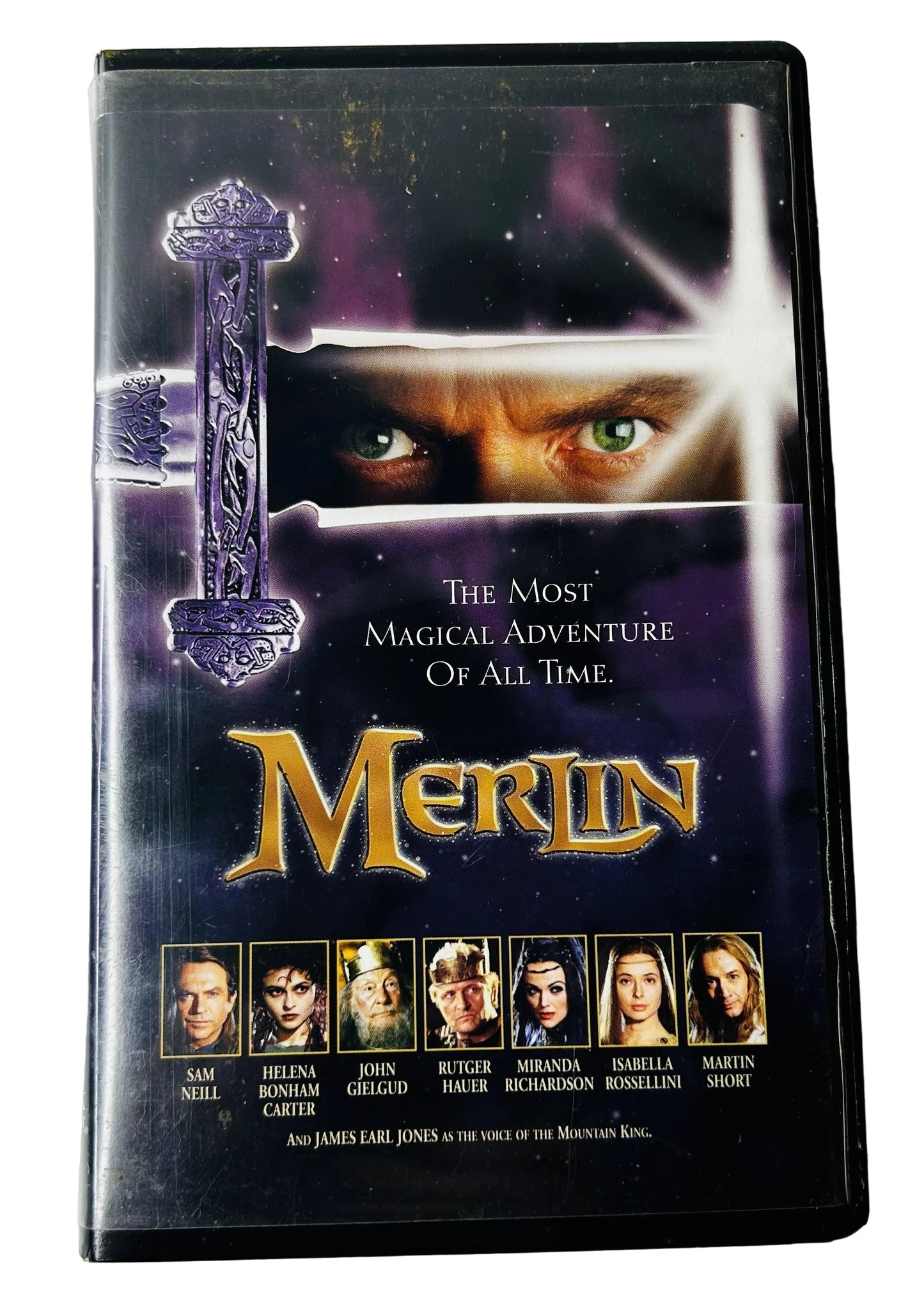 Merlin (1998) VHS - Sam Neill Helena Bonham Carter - Steve Barron - Hallmark Entertainment - Clamshell Case