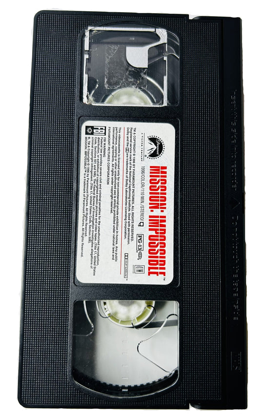 Mission: Impossible (1996) VHS - Tom Cruise Jon Voight Emmanuelle Béart - Brian De Palma - Paramount