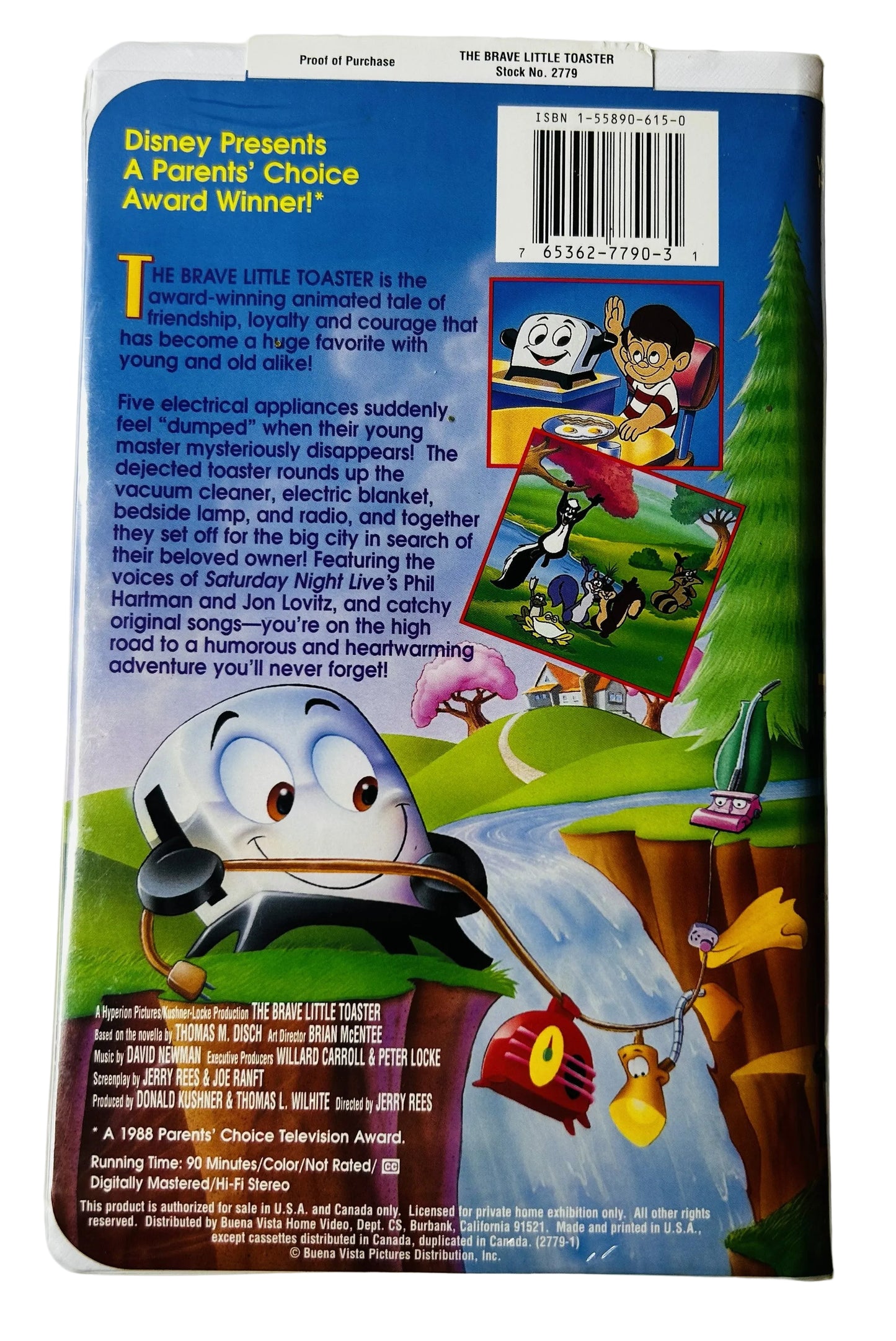 The Brave Little Toaster (1987) VHS - Jon Lovitz Phil Hartman - Jerry Rees - Walt Disney
