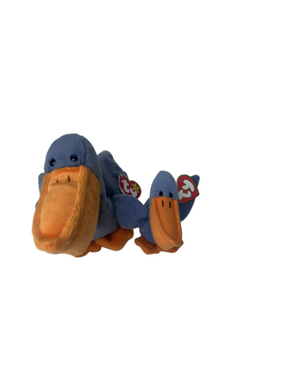 Ty Beanie Baby Bundle — Scoop the Pelican | 1996 Standard + 1998 Teenie | Both Tags Intact
