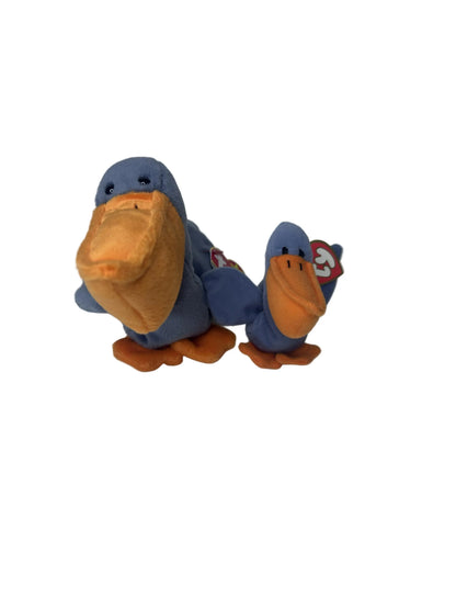 Ty Beanie Baby Bundle — Scoop the Pelican | 1996 Standard + 1998 Teenie | Both Tags Intact