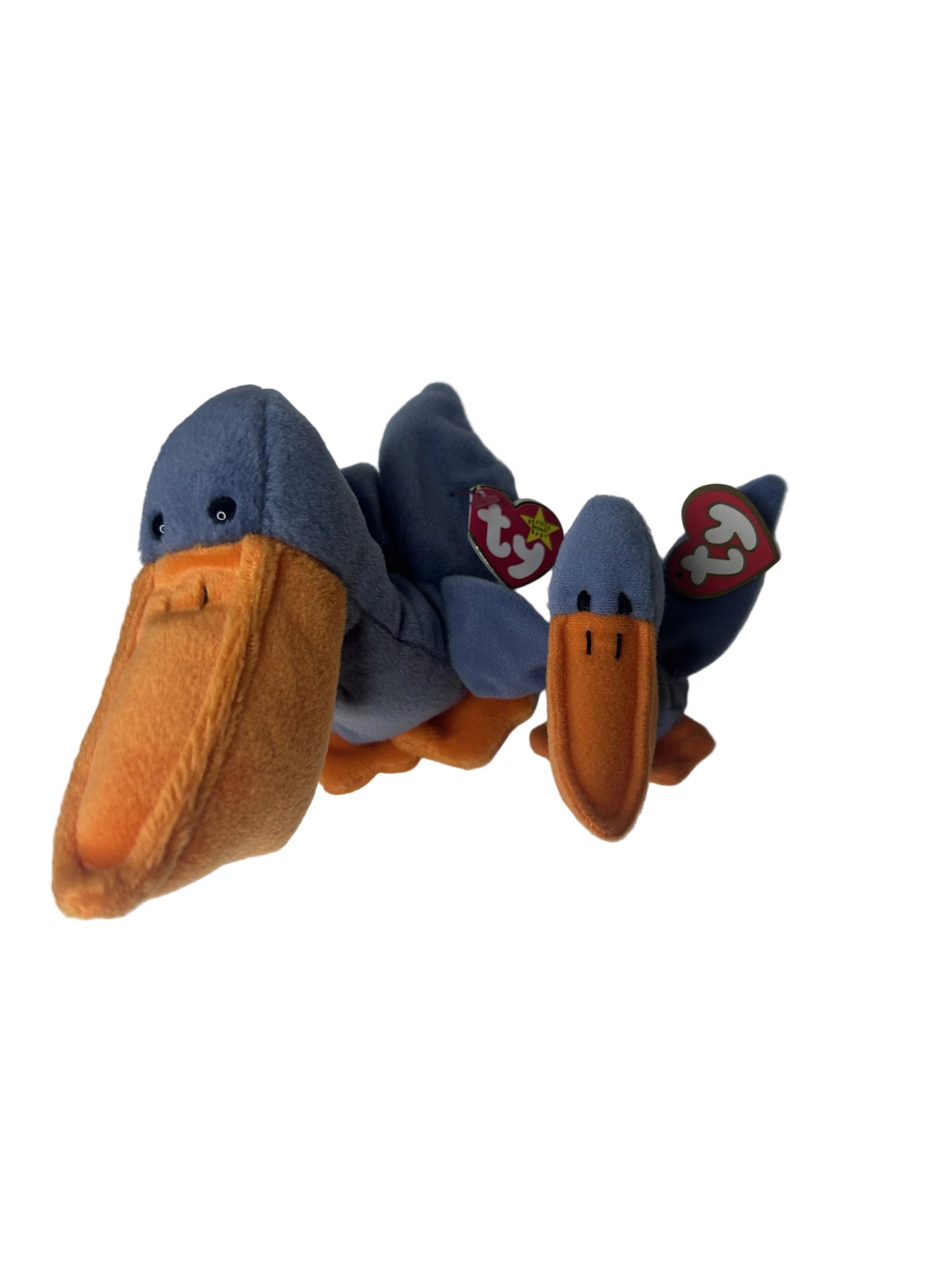 Ty Beanie Baby Bundle — Scoop the Pelican | 1996 Standard + 1998 Teenie | Both Tags Intact