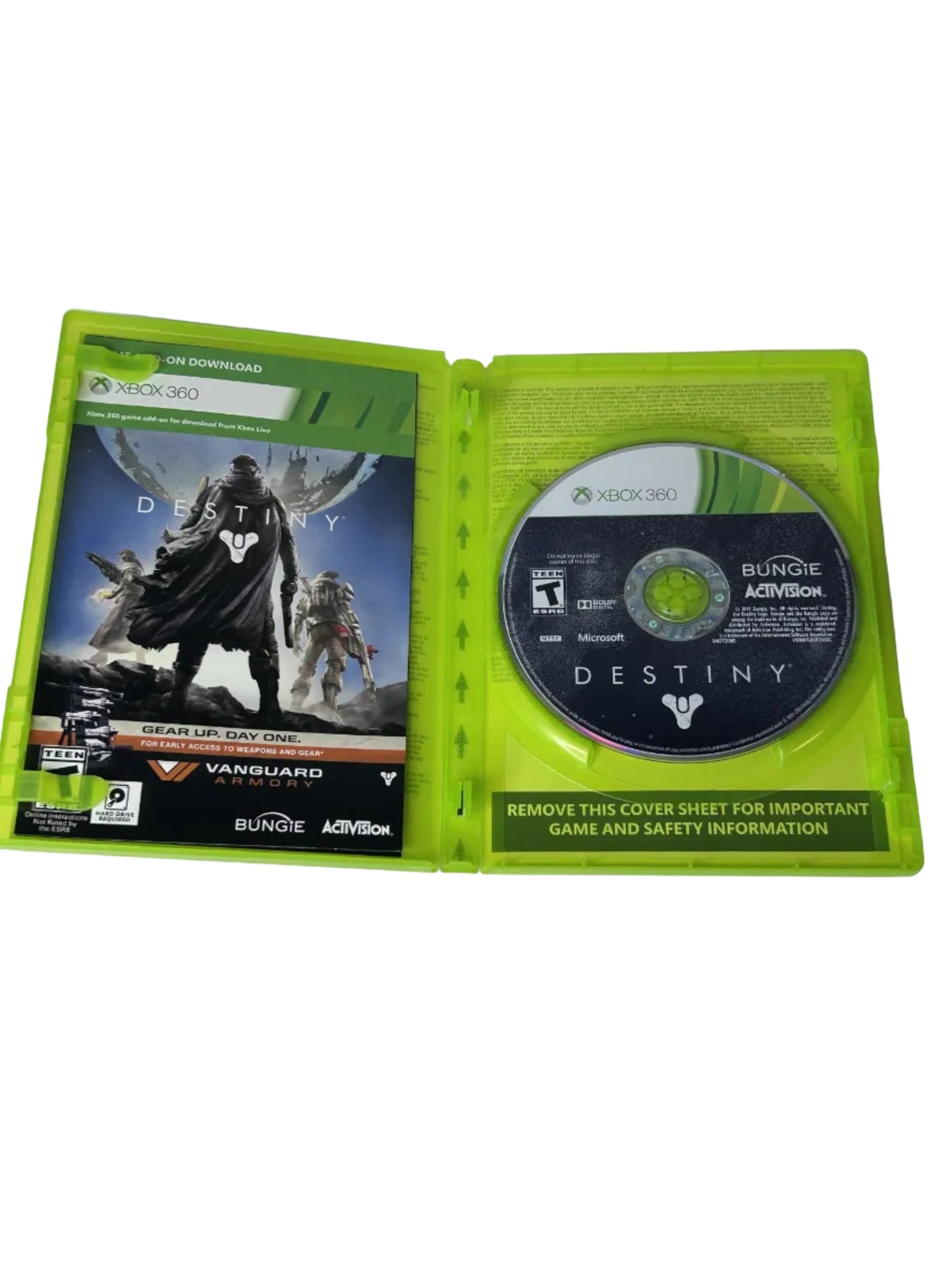 Destiny CIB — Xbox 360 | Bungie / Activision (2014) | Disc, Case & Vanguard Armory Insert