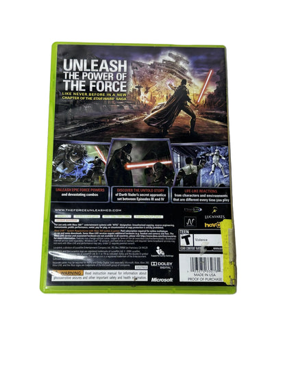 Star Wars: The Force Unleashed CIB — Xbox 360 | LucasArts (2008) | Disc & Case