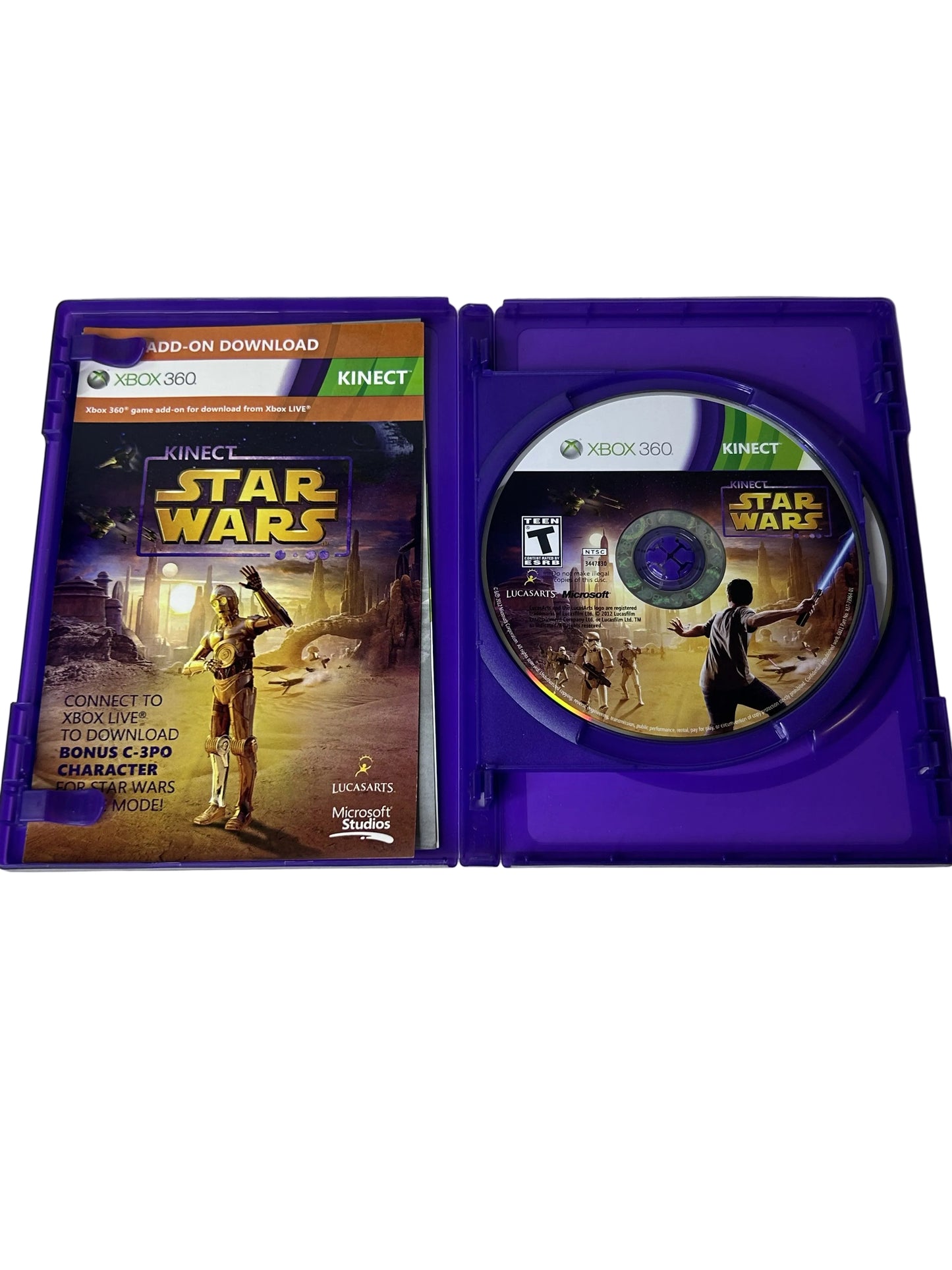 Kinect Star Wars CIB — Xbox 360 | LucasArts / Microsoft Studios (2012) | 2 Discs, Case & Insert