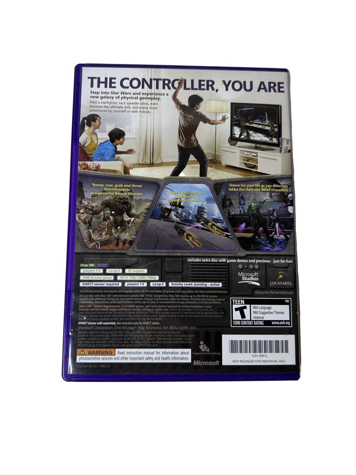 Kinect Star Wars CIB — Xbox 360 | LucasArts / Microsoft Studios (2012) | 2 Discs, Case & Insert