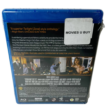 Stephen King's Cat's Eye Blu-ray - Lewis Teague Horror Anthology Drew Barrymore James Woods (New, Sealed)