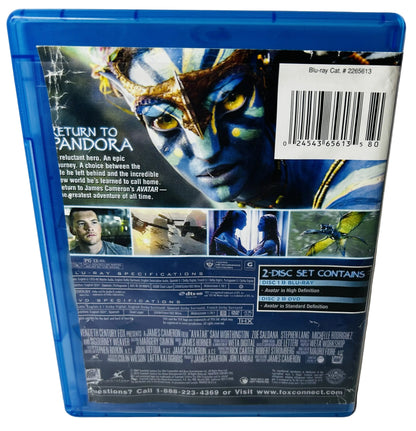 Avatar Blu-ray - James Cameron Sam Worthington Zoe Saldana 20th Century Fox (Used, DVD Missing)