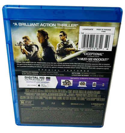 Sicario Blu-ray + DVD + Digital HD - Denis Villeneuve Emily Blunt Benicio Del Toro Josh Brolin Lionsgate (Used)
