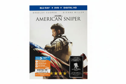 American Sniper Blu-ray + DVD + Digital HD - Clint Eastwood Bradley Cooper Sienna Miller Warner Bros (New, Sealed)