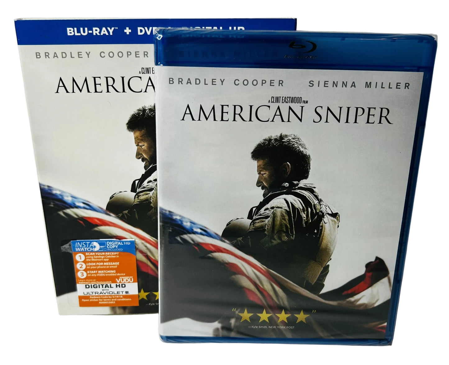 American Sniper Blu-ray + DVD + Digital HD - Clint Eastwood Bradley Cooper Sienna Miller Warner Bros (New, Sealed)