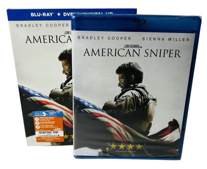 American Sniper Blu-ray + DVD + Digital HD - Clint Eastwood Bradley Cooper Sienna Miller Warner Bros (New, Sealed)