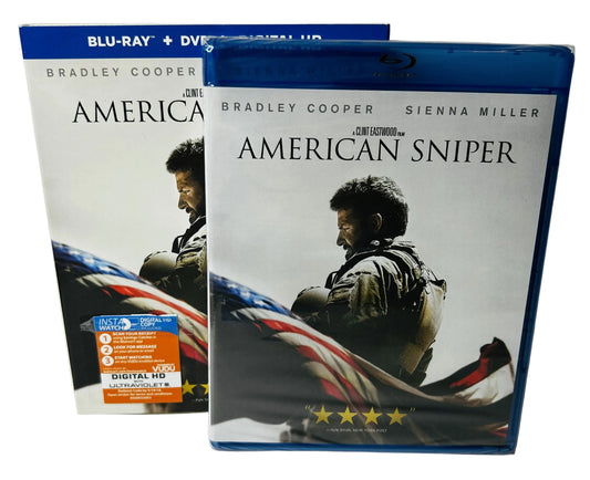 American Sniper Blu-ray + DVD + Digital HD - Clint Eastwood Bradley Cooper Sienna Miller Warner Bros (New, Sealed)