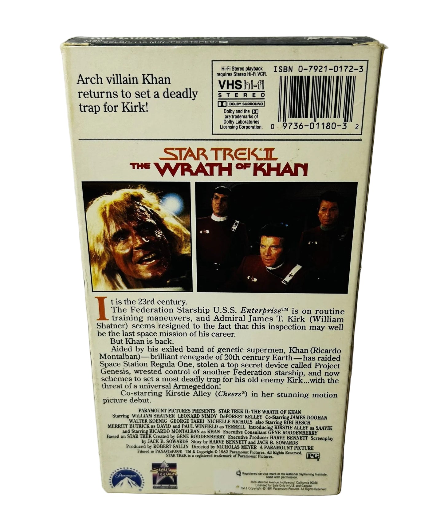 Star Trek II: The Wrath of Khan VHS - Nicholas Meyer William Shatner Leonard Nimoy Ricardo Montalban Paramount (Used)