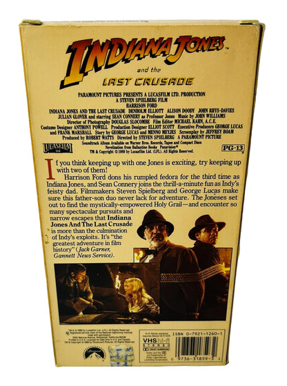 Indiana Jones and the Last Crusade VHS - Steven Spielberg Harrison Ford Sean Connery Paramount (Used)