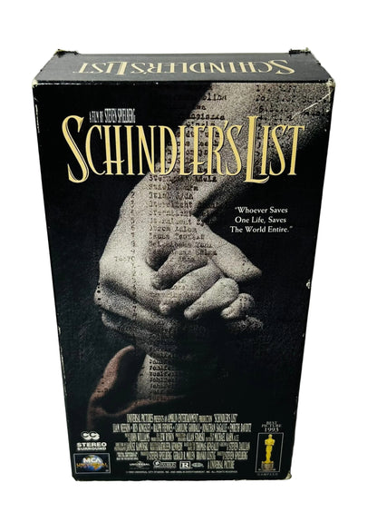 Schindler's List 2-VHS Set - Steven Spielberg Liam Neeson Ben Kingsley Ralph Fiennes Universal (Used, Blockbuster Stickers)