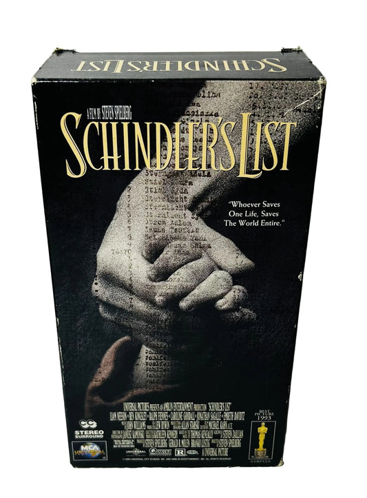 Schindler's List 2-VHS Set - Steven Spielberg Liam Neeson Ben Kingsley Ralph Fiennes Universal (Used, Blockbuster Stickers)