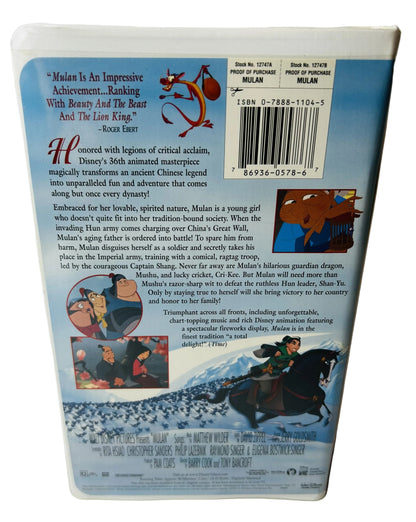 Disney's Mulan Masterpiece Collection VHS - Tony Bancroft Barry Cook Ming-Na Wen Eddie Murphy Disney (Used)