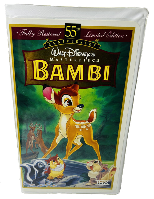 Disney's Bambi 55th Anniversary Limited Edition Masterpiece Collection VHS - David Hand Classic Animated Feature Walt Disney (Used)