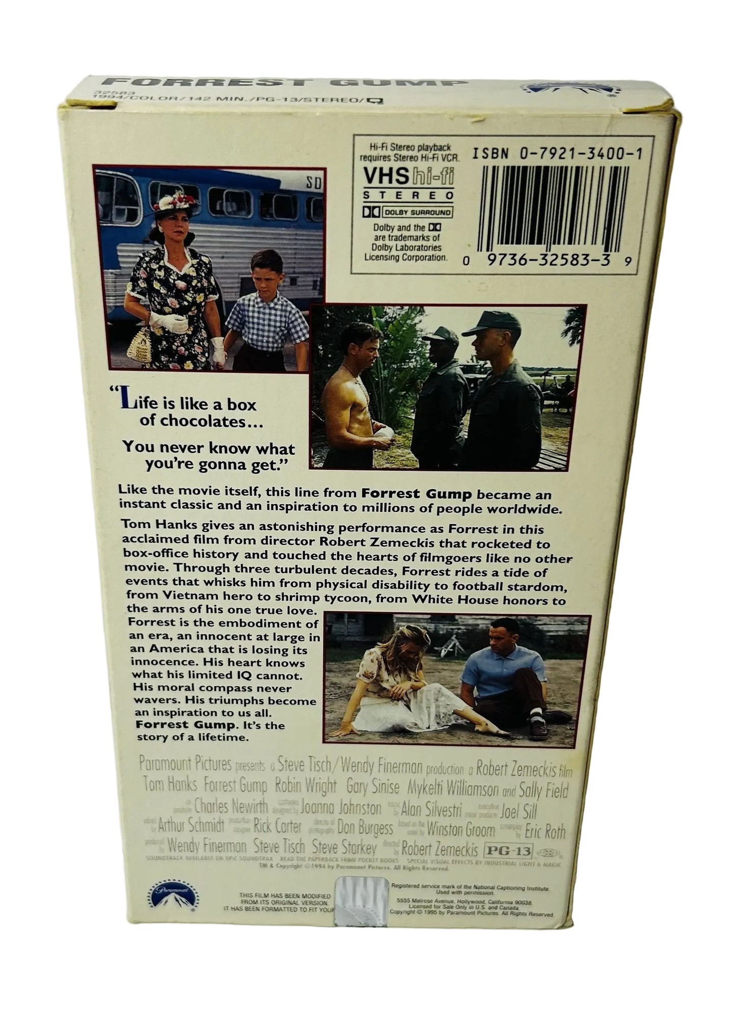 Forrest Gump VHS - Robert Zemeckis Tom Hanks Robin Wright Gary Sinise Paramount (Used)