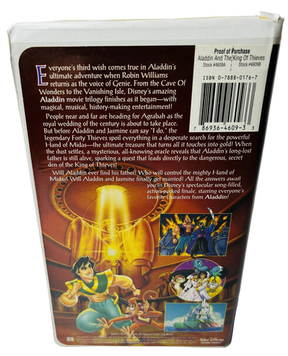Disney's Aladdin and the King of Thieves VHS - Tad Stones Robin Williams Scott Weinger Linda Larkin Disney (Used)