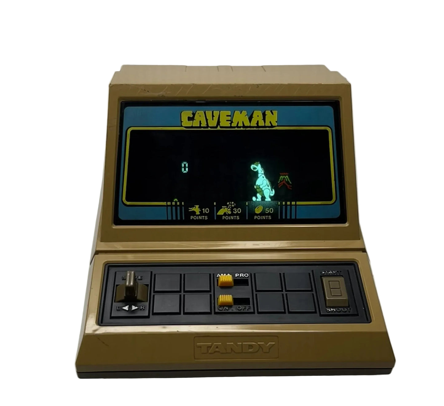 Tandy Caveman Tabletop Electronic Game Cat No 60-2172 - Radio Shack Handheld Arcade (Used)