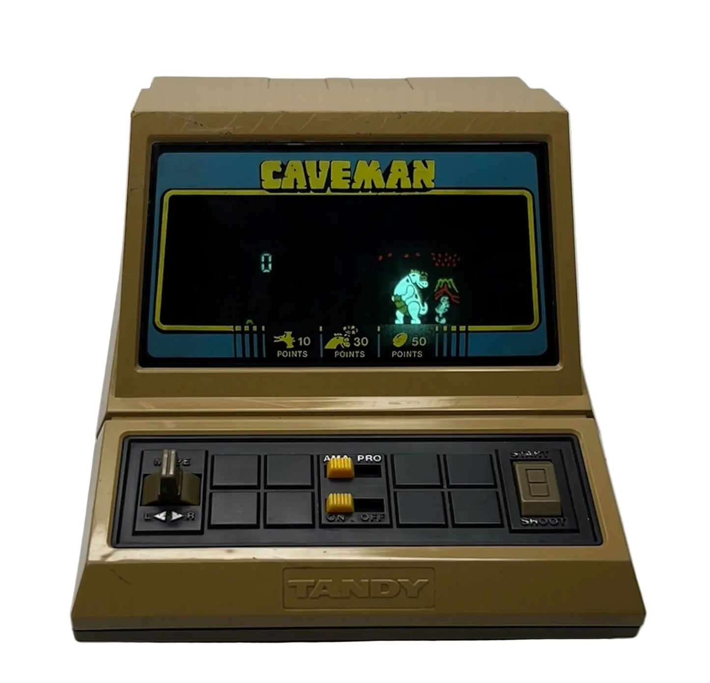 Tandy Caveman Tabletop Electronic Game Cat No 60-2172 - Radio Shack Handheld Arcade (Used)