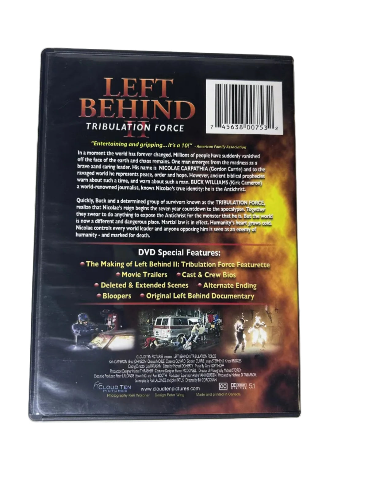 Left Behind II Tribulation Force DVD back cover and special features