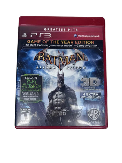 Batman Arkham Asylum Game of the Year Edition PS3 Greatest Hits front cover