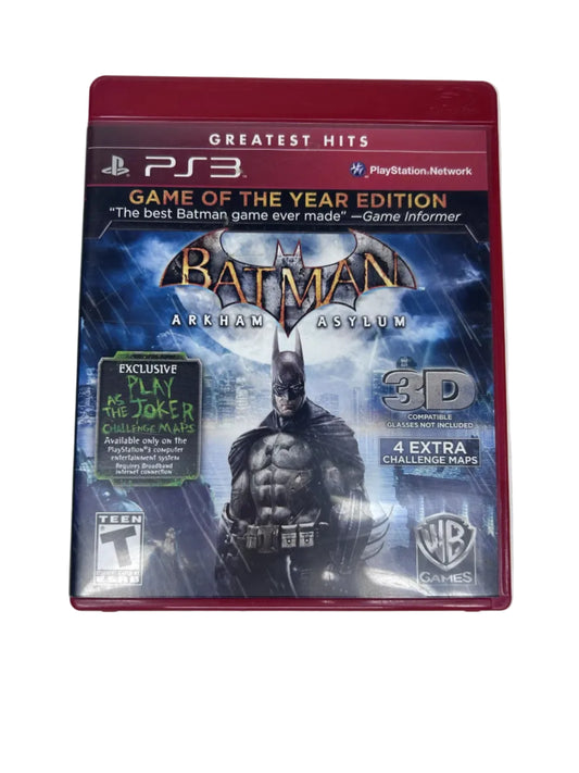 Batman Arkham Asylum Game of the Year Edition PS3 Greatest Hits front cover